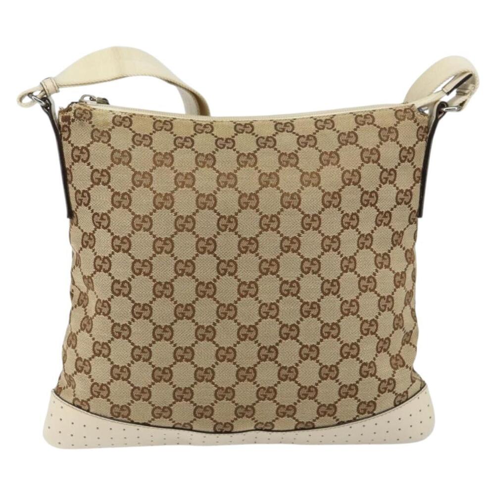 GUCCI GG Canvas Shoulder Bag Beige Silver 145857 Auth 145193 - Picture 2 of 16